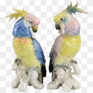 Pair Karl Ens Vintage Porcelain Cockatoos 1919-1945 - Cockatoo Clipart