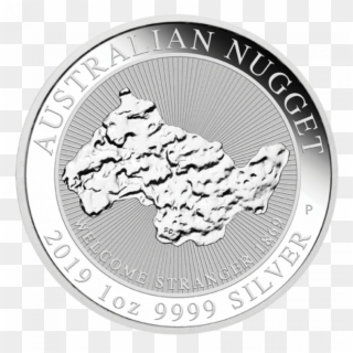 1 Oz Nugget Welcome Stranger Silver Coin Front - The Perth Mint Clipart
