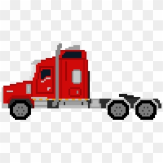 Kenworth Semi Red - Semi Truck Pixel Art Clipart