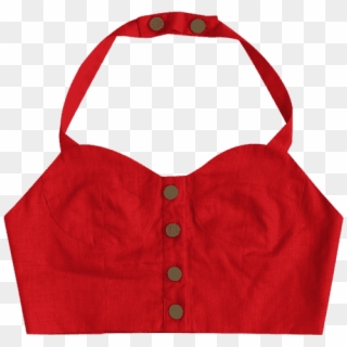 Button Halter Crop Bustier Top - Handbag Clipart