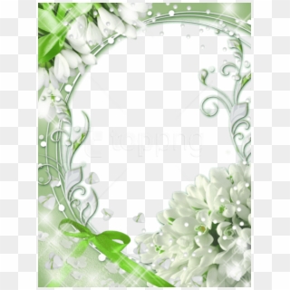 Free Png Green- Frame With Snowdrops Background Best - Snowdrops Frame Clipart