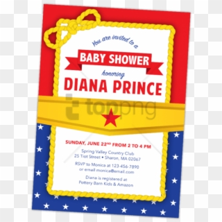 Free Png Wonder Woman Baby Shower Invitations Png Image - Clipart Baby Wonder Woman Transparent Png