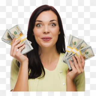 Woman Holding Money Png - Woman Holding Money Transparent Background Clipart