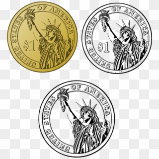Dollar Coin Money Liberty America Seal Statue - Indian Vs Us Economy Clipart