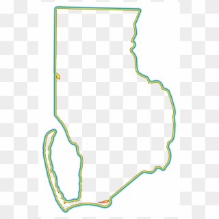 A Rainbow Outline Around A Map Of Gulf Clipart