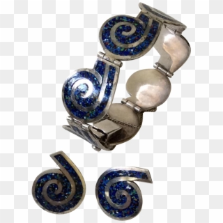 Margot De Taxco Sterling Silver And Enamel Swirl Bracelet - Pendant Clipart