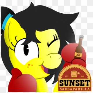 Bottle, Boxing Gloves, Earth Pony, Fallout, Freckles, - Sunset Sarsaparilla Clipart
