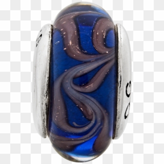 925 Sterling Silver Charm For Bracelet Blue/brown Swirl - Opal Clipart
