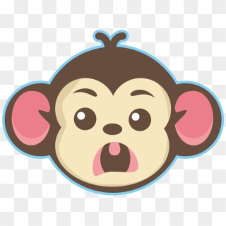 Cute Little Monkey Face - Cartoon Monkey Face Clipart
