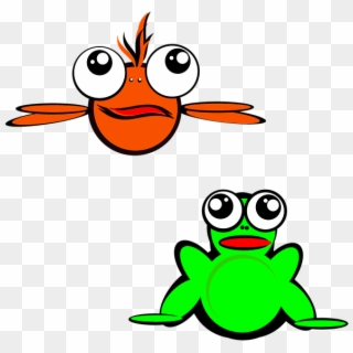 Fish Frog Cartoon Cartoon Characters Clip-art - Cartoon Fish And Frog - Png Download