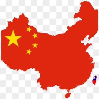 Chinese Flag Map - Transparent China Map Flag Clipart