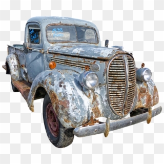 Old Car Isolated Rusted Oldtimer Usa Scrap Broken - Antique Car Clipart