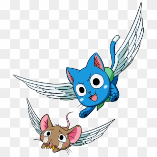 Happy The Cat And A Mouse Preview - Fairy Tail Wall Stickers Clipart