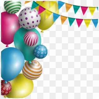 Balloon Party Birthday - Happy Birthday Background Clipart