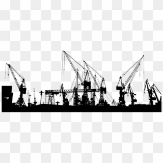 Hamburg Germany Silhouette Cranes Europe City - Industrial Silhouette Clipart