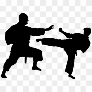 Sticker Combat De Karate Pour Pc Ambiance Sticker Kc3973 - Karate Side Kick Silhouette Clipart