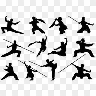 Wushu Silhouette Vector - Chinese Kung Fu Silhouette Clipart