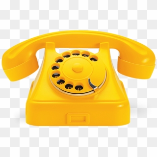 Yellow Rotary Dial Telephone - Corded Phone Clipart