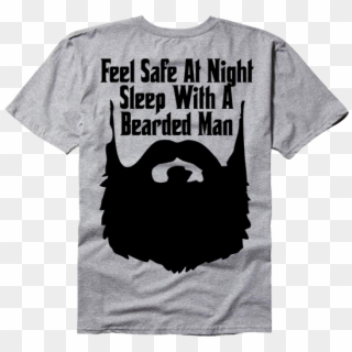 Feel Safe At Night, Sleep With A Bearded Man - Active Shirt Clipart