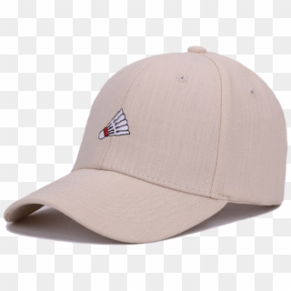 A Beige Baseball Cap That Shows A Badminton Shuttlecock - Baseball Cap Clipart