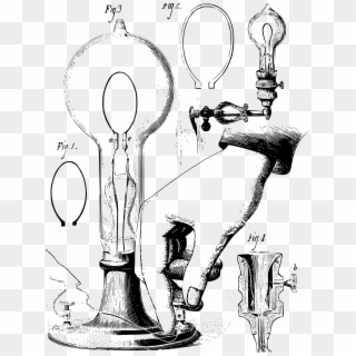 This Free Icons Png Design Of Edison's Lamp - Vintage Light Bulb Illustration Clipart