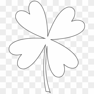 Four Leaf Clover Coloring Page - Shamrock Clipart
