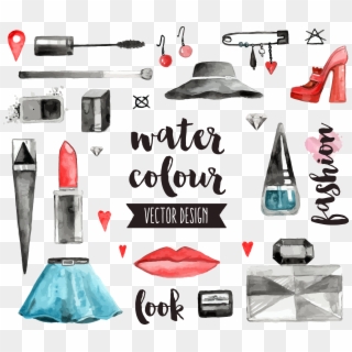 Collection Of Free Makeup Download On Ubisafe - Hand Drawn Watercolor Icons Clipart