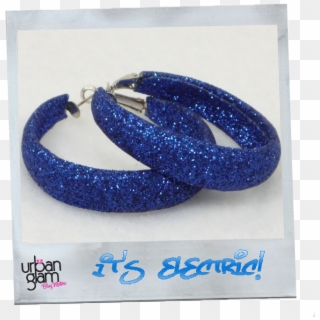 Blue Glitter Hoop Earrings - Royal Blue Hoop Earrings Clipart