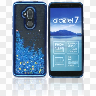 Alcatel 7 Folio Mm Electroplated Water Glitter Blue - Smartphone Clipart