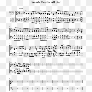 Smash Mouth- All Star Sheet Music 1 Of 1 Pages - Saria's Song On Piano Clipart