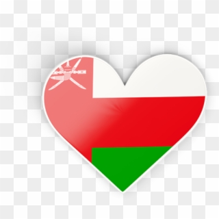 Illustration Of Flag Of Oman - Oman Flag Heart Png Clipart