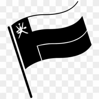 Oman Flag Black And White Clipart