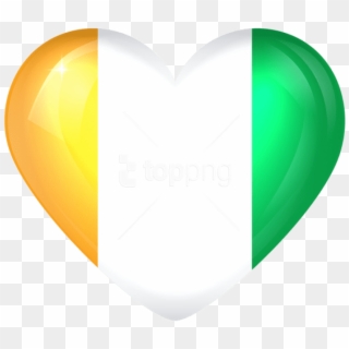 Free Png Download Cote D'ivoire Large Heart Flag Clipart - Heart Transparent Png