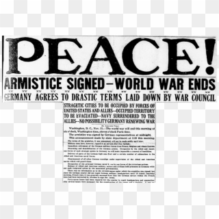 World War Ends” - Armistice Signed War Is Over Paris Front Page News Clipart