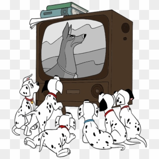 101 Dalmatians Puppies Clip Art Disney Clip Art Galore - Disney Characters Watching Tv - Png Download