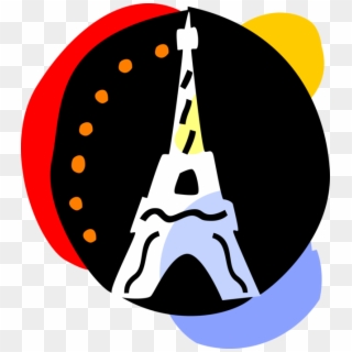 Vector Illustration Of Eiffel Tower On Champ De Mars Clipart