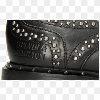 Derby Shoes Sally 53 Black Rivets Outside - Leather Clipart