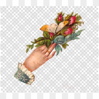 Victorian Hand Holding Flowers Clipart Victorian Era - Picsart Png Hair Editing Transparent Png