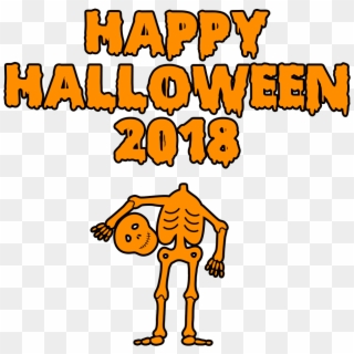 Download Happy Halloween 2018 Scary Skeleton Bloody - Happy Halloween 2018 Clipart - Png Download