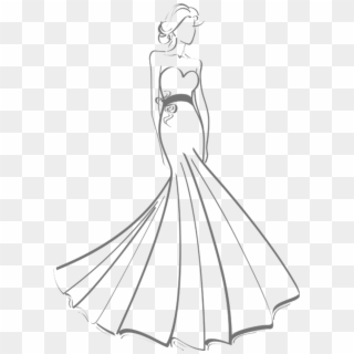 Drawing Transparent Dress - Vertical Line Dress Drawing Clipart
