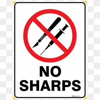 Prohibition No Sharps - No Sharps Sign Clipart