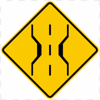 Narrow Bridge Sign Is Used In - Narrow Bridge Sign Png Clipart