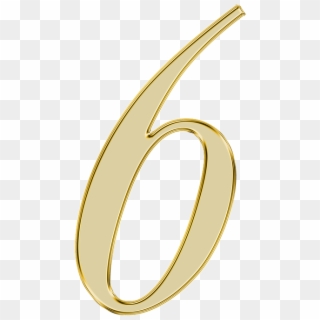 Golden Numbers - Gold Number 6 Png Clipart