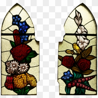 Stjohnsashfield Stainedglass Flowers - Stained Glass Windows Png Clipart