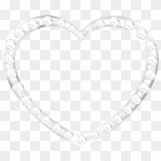 Silver Heart With Diamonds - Silver Gold Png Frame Clipart