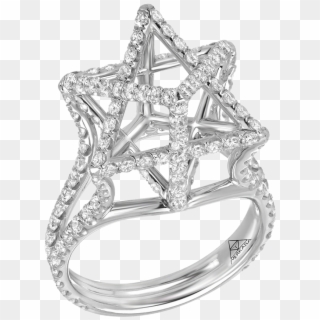 Merkaba Light Large Platinum Ring With Diamonds , Png Clipart