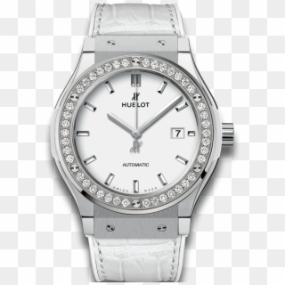 Classic Fusion Titanium White Diamonds - Hublot Womens White Watch Clipart