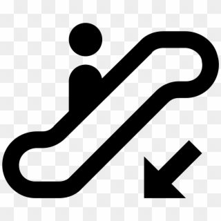 White Arrow Pointing Down Png - Down Escalator Clipart