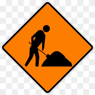 Road Works Ahead Pw03 2 01 - Free Printable Construction Sign Clipart