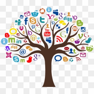 Tree Clipart Social Media - Social Media Marketing Tree - Png Download